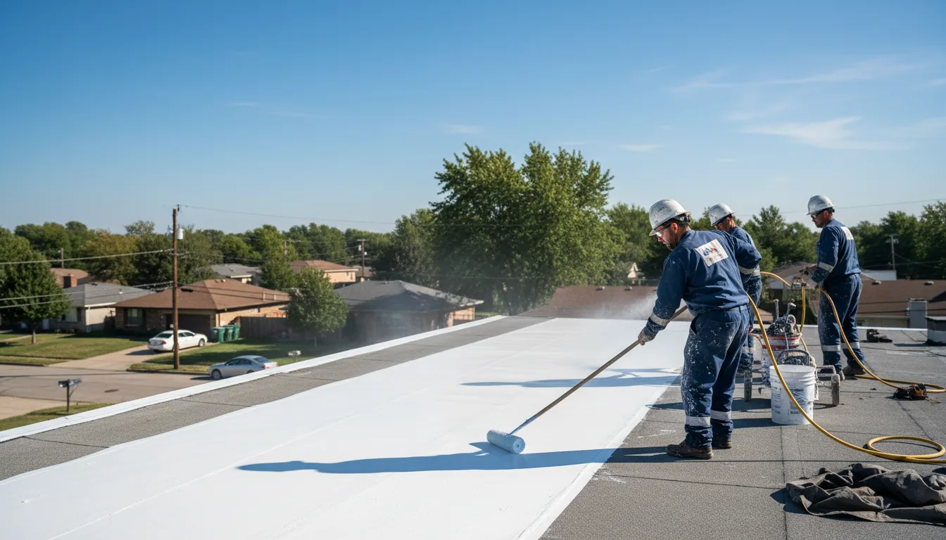 Commercial roof coating in Walshville, IL near me